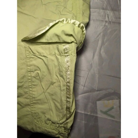 DKNY Women Size 7draw string cargo capris pants Lime Green Multi Pockets - Picture 8 of 16